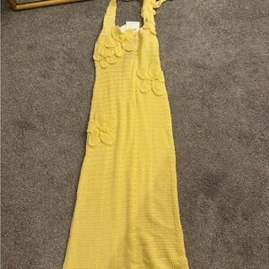 Peppermayo Light Yellow Crochet Dress